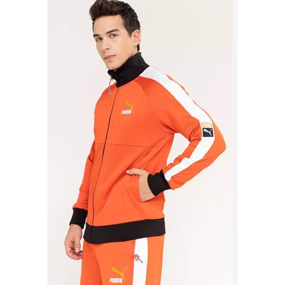 Puma Buy PUMA T7 Track Jacket Orange Men's Sz M NWOT # 70 - Picture 1 of 10